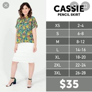 Lularoe Large Cassie Pencil Skirt